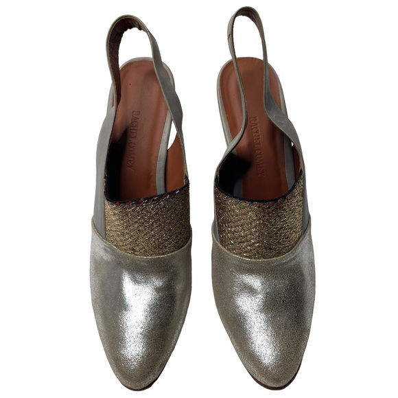 Rachel Comey | Kai Metallic Silver Slingback Mules 9 - Picture 2 of 7